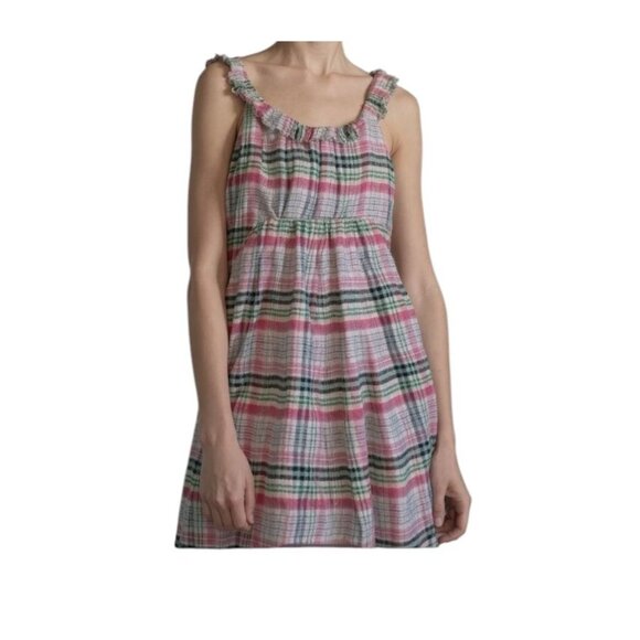 GIRLS Dress Polo Ralph Lauren Pink Green Blue Plaid Sleeveless YOUTH Size 12